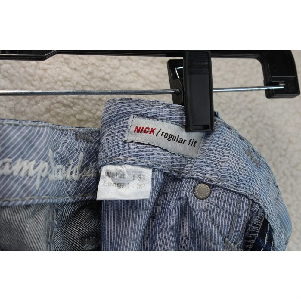Camp David Men Nick Regular Fit Dark Wash Denim Jeans White Stitching Size 31x32